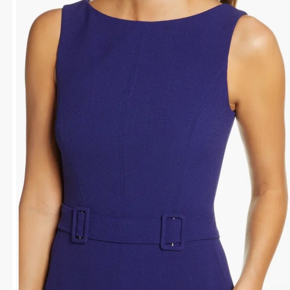 Vince Camuto Double Belt Buckle Wide Leg Crepe Nautical Jumpsuit Size 10P - Picture 4 of 9